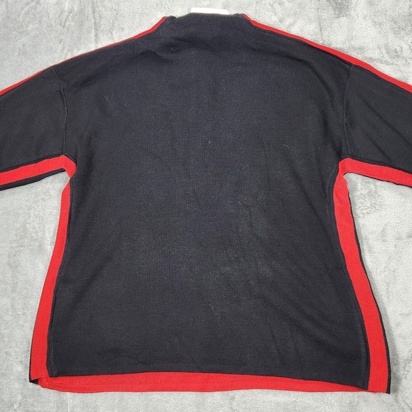 Demetre Sweater Womens XL Red Black Eclipse Pullover Wool Acrylic Half Zip NWT - Picture 2 of 11